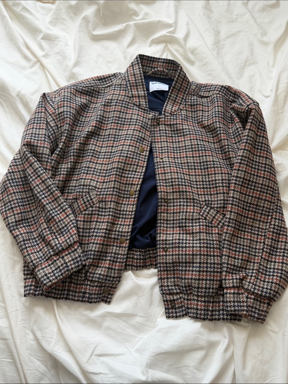 Old Navy Brown Plaid Bomber Jacket